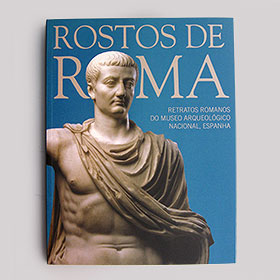 Diseño de cubierta del catálogo Rostros de Roma