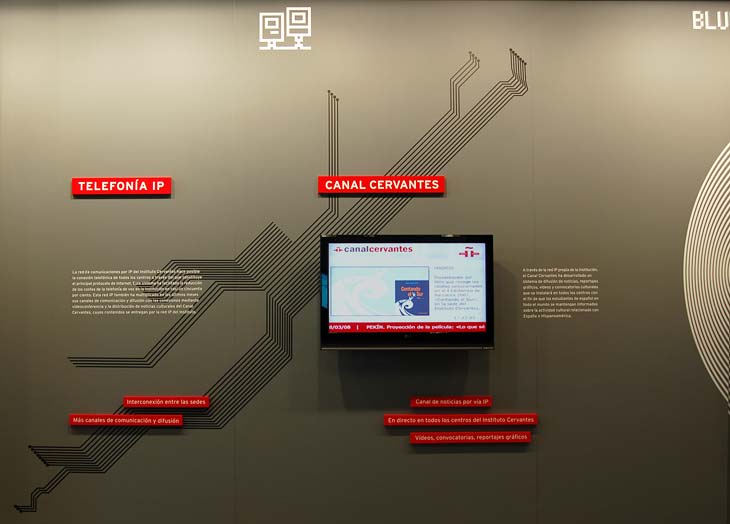 vista de la exposición Cervantes TV
