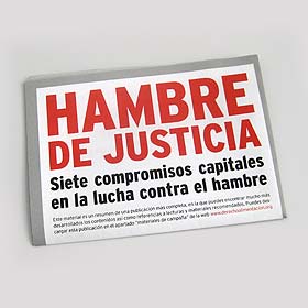 Diseño de desplegable hambre de justicia