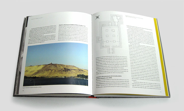 Diseño del catálogo 120 años de arqueología española en Egipto