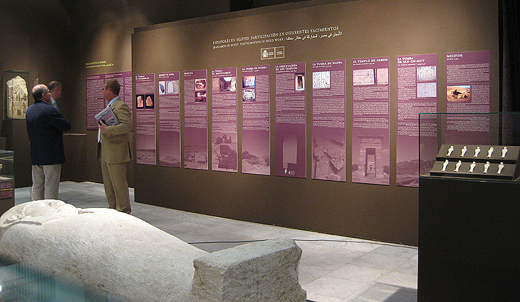 Vista de la exposición 120 años de arqueología española en Egipto