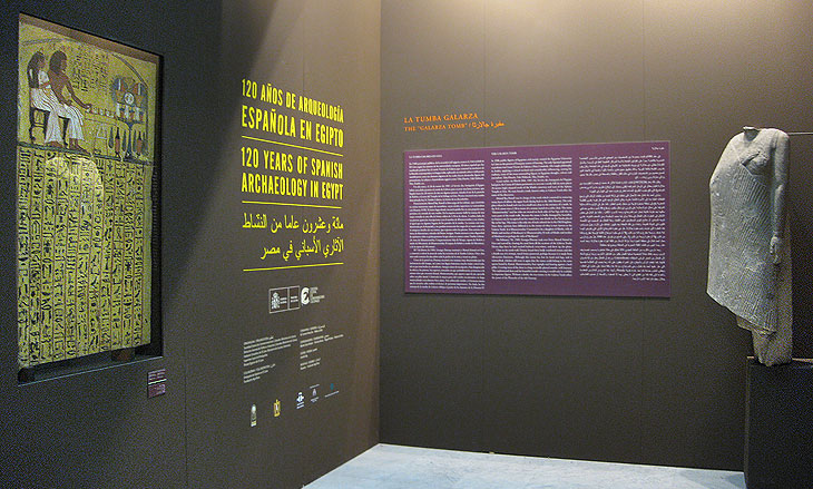 Vista de la exposición 120 años de arqueología española en Egipto