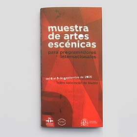 Diseño de cubierta muestra de artes escénicas instituto cervantes