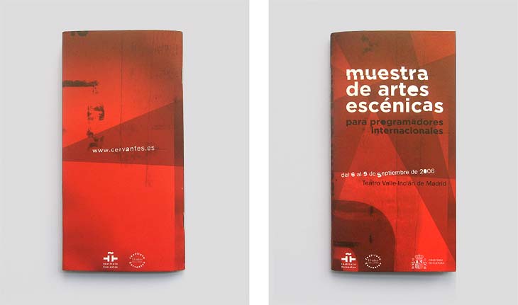 Diseño de cubierta muestra de artes escénicas instituto cervantes